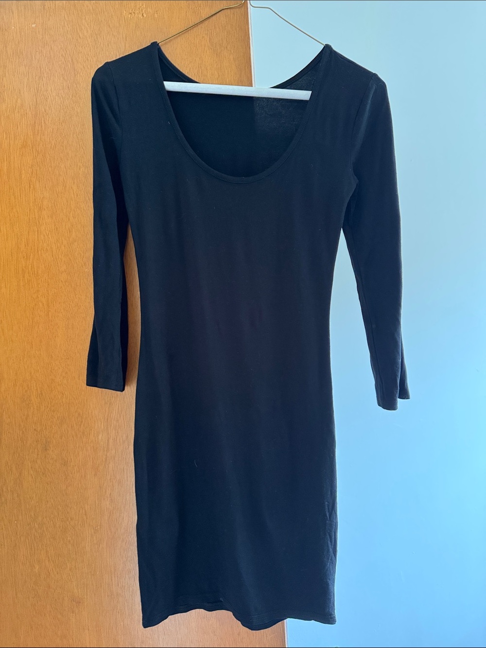Topshop Black Long Sleeve Bodycon Dress